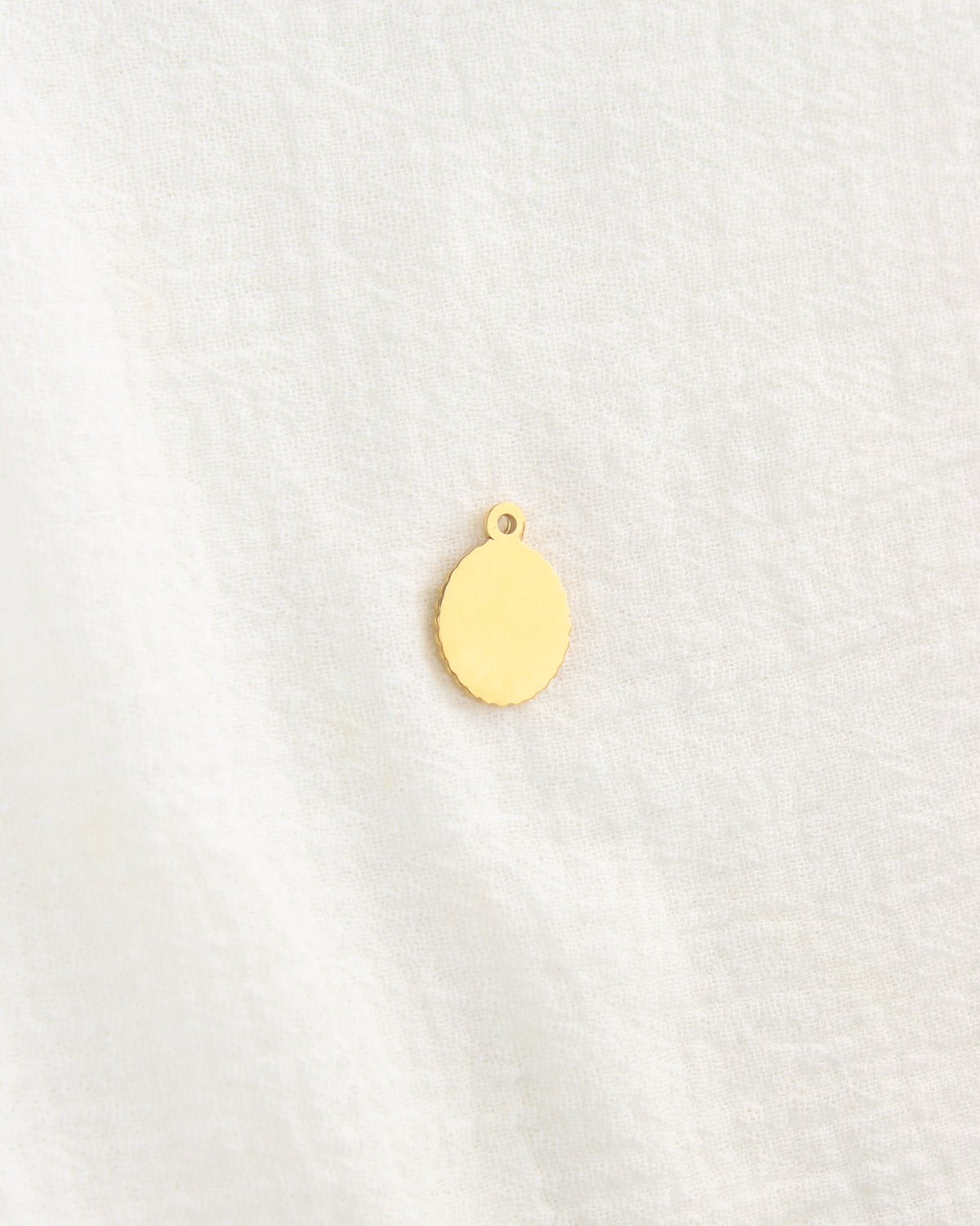 18mm Oval Disc Cross PVD Charm, CH474