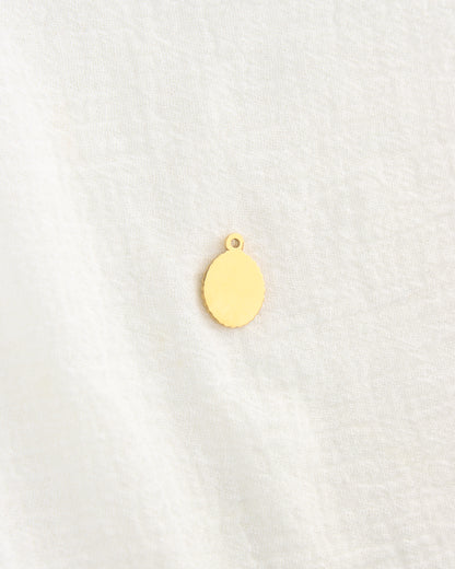18mm Oval Disc Cross PVD Charm, CH474