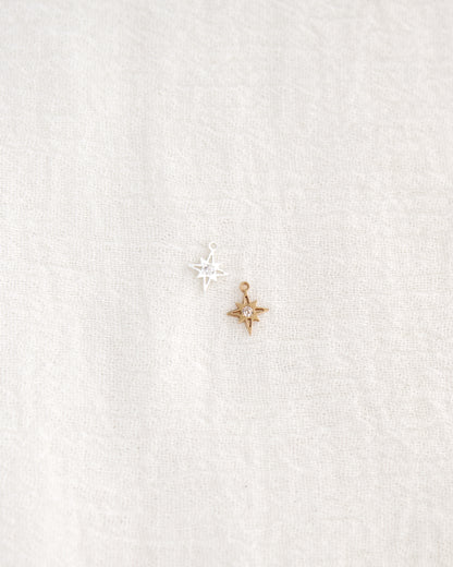 9mm North Star Charm w/ CZ, CH361