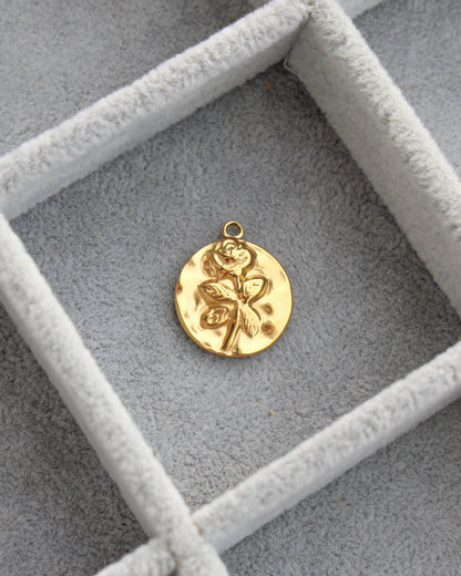 21mm Disc with Rose PVD Charm, CH475