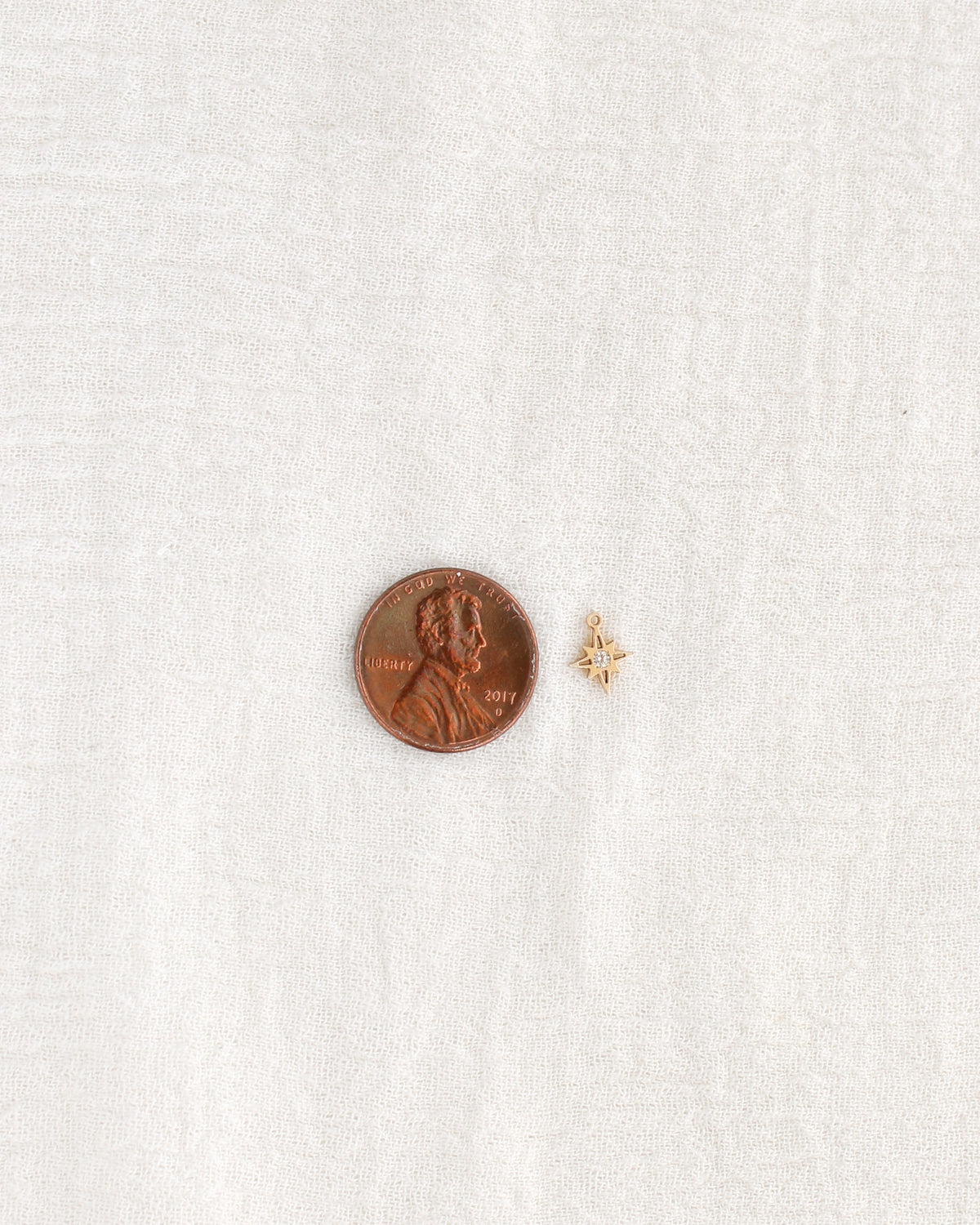 9mm North Star Charm w/ CZ, CH361