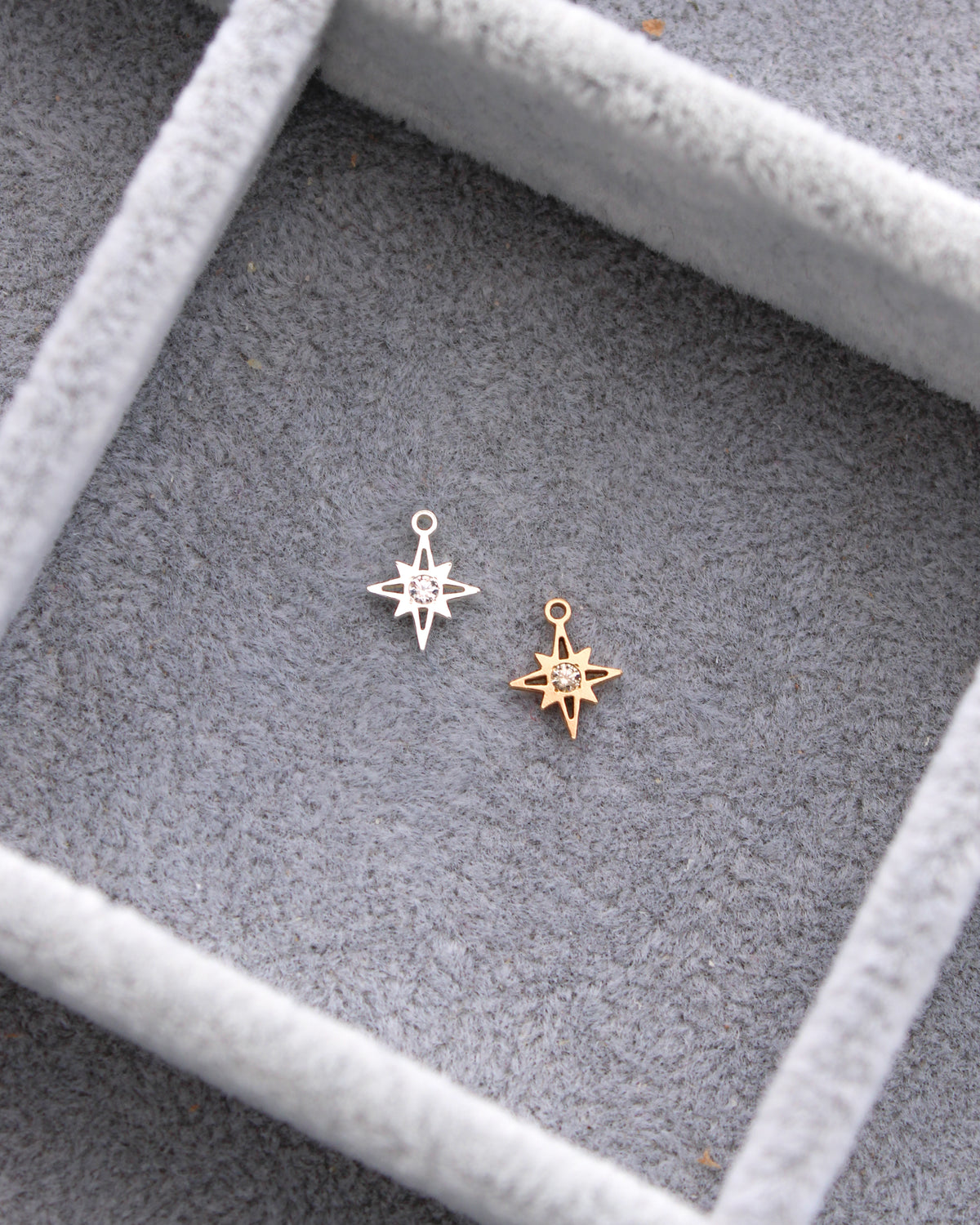 9mm North Star Charm w/ CZ, CH361