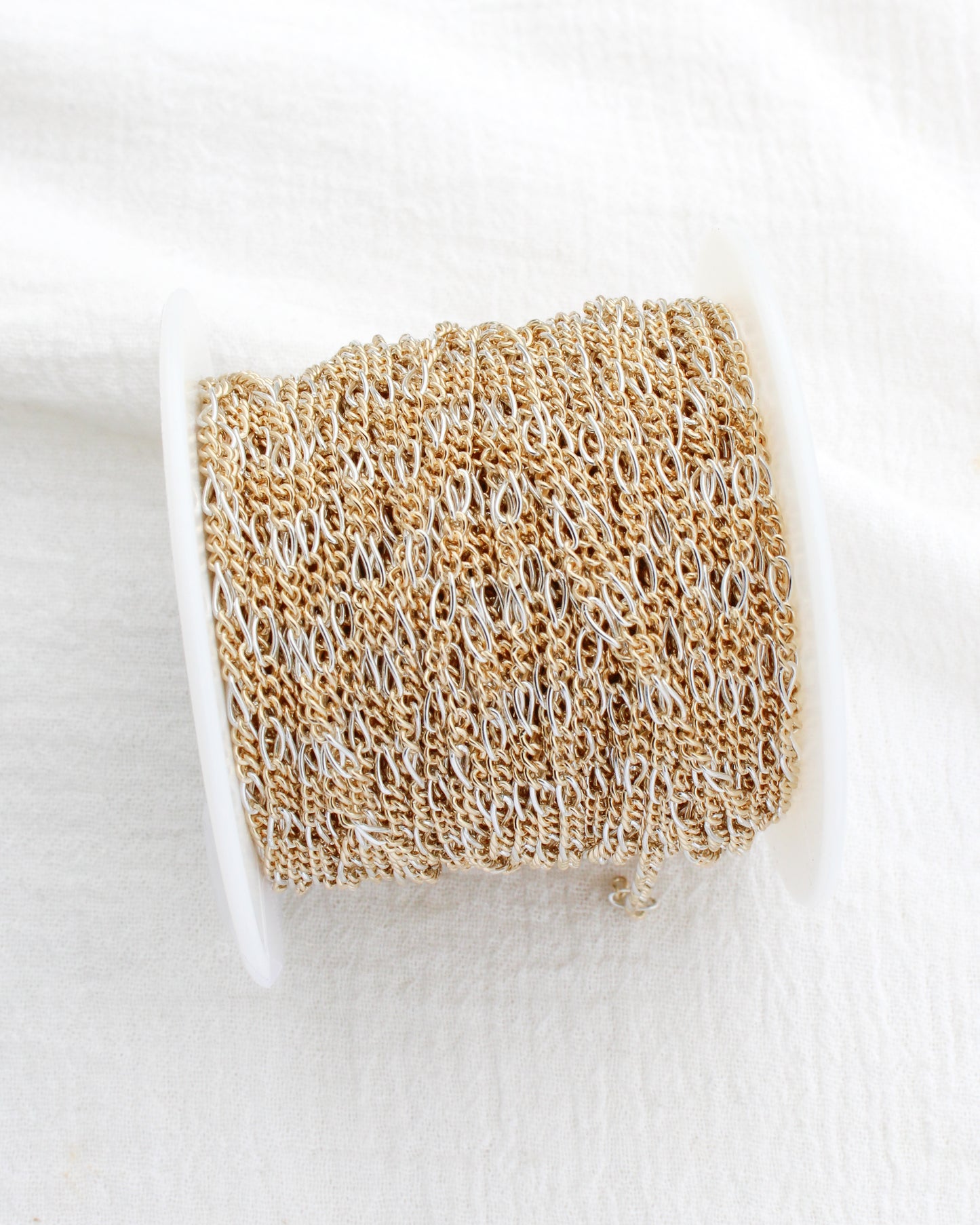 2.3mm Figaro Chain Silver w/ 3 Gold Links, M232