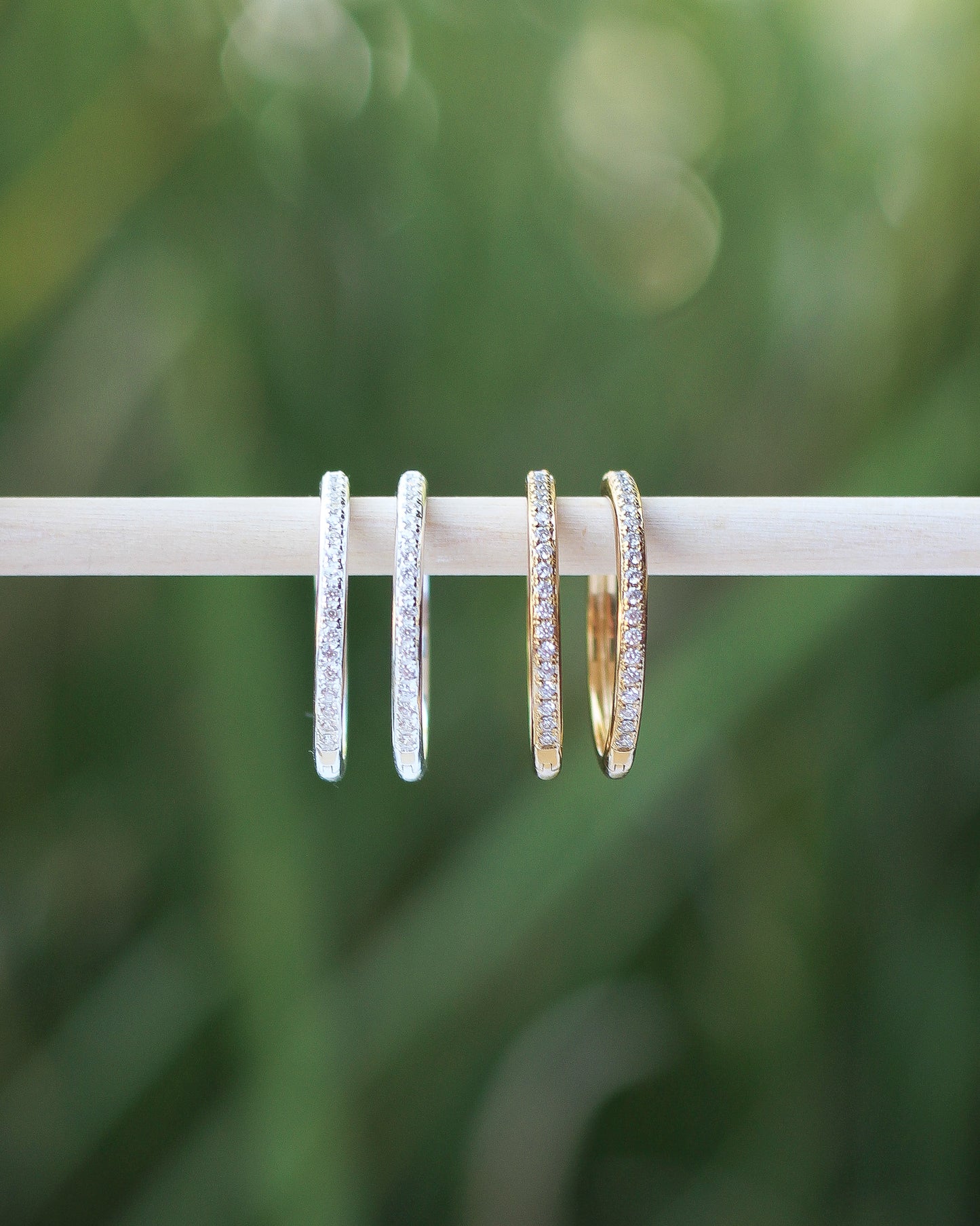 25mm Cubic Zirconia Hoop Earrings, E43