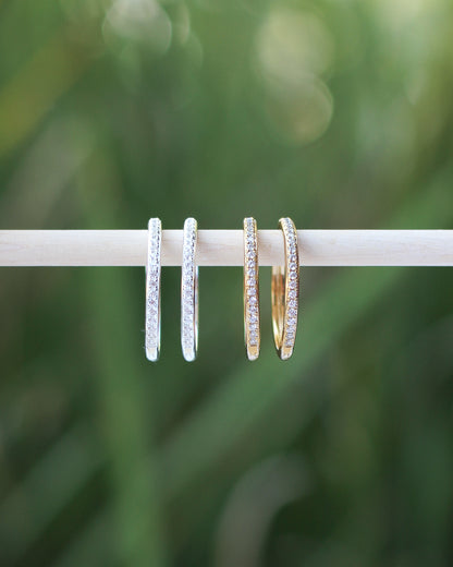 25mm Cubic Zirconia Hoop Earrings, E43