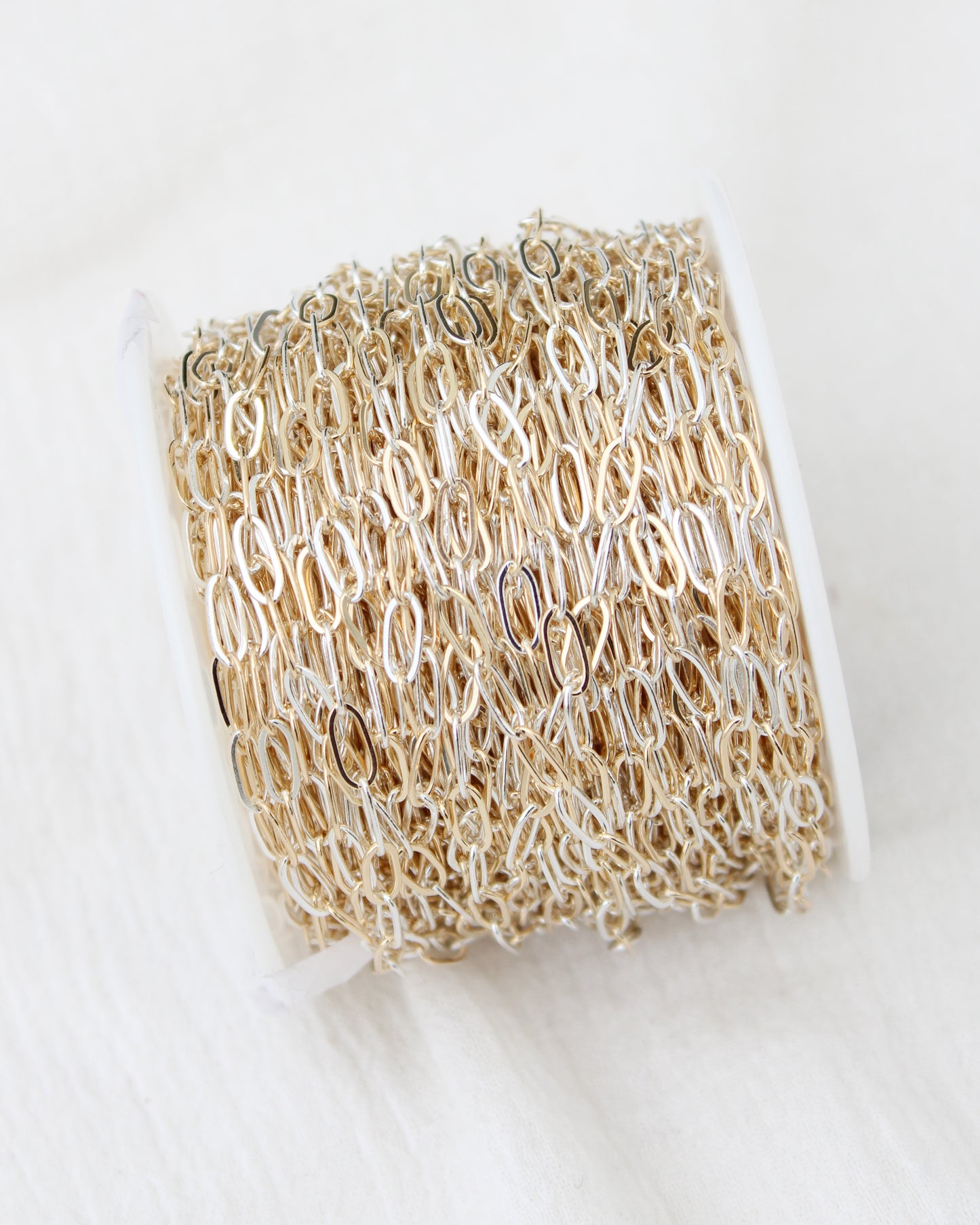 3.5mm Flat Paperclip Mixed Metal Chain, M242