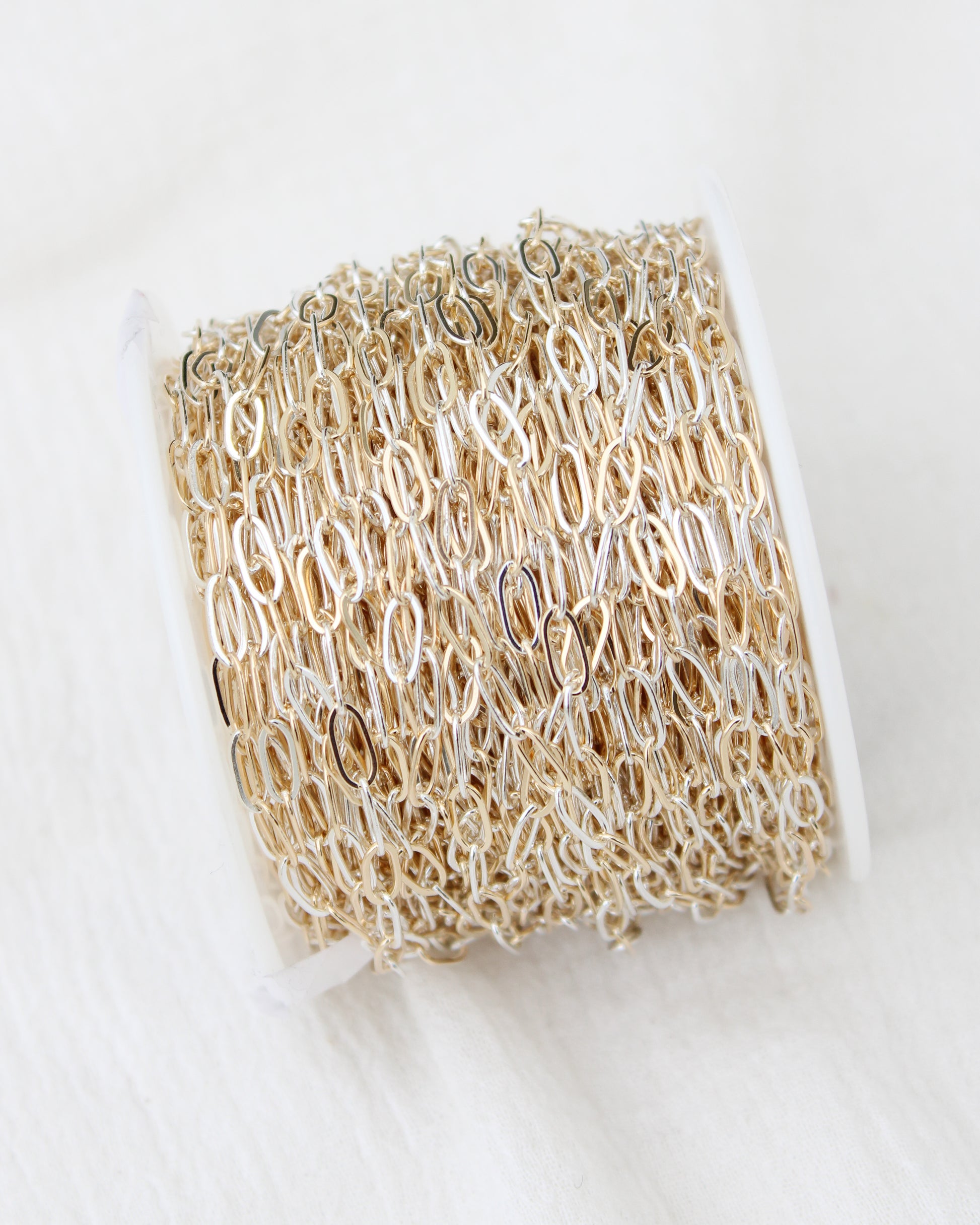 3.5mm Flat Paperclip Mixed Metal Chain, M242