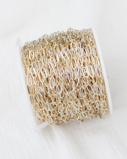 3.5mm Flat Paperclip Mixed Metal Chain, M242