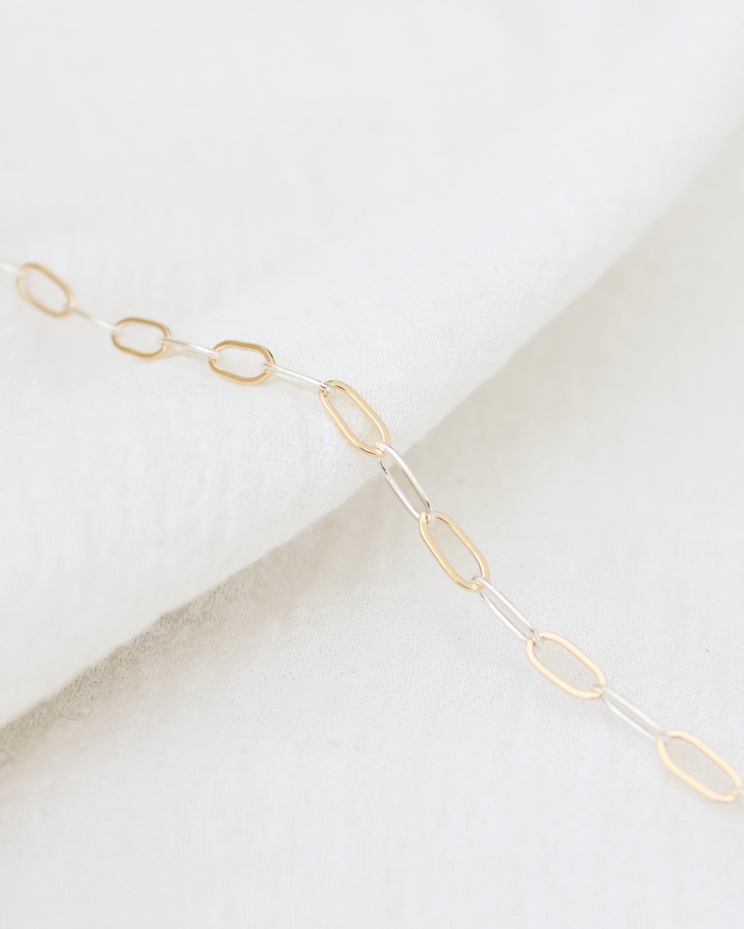 3.5mm Flat Paperclip Mixed Metal Chain, M242