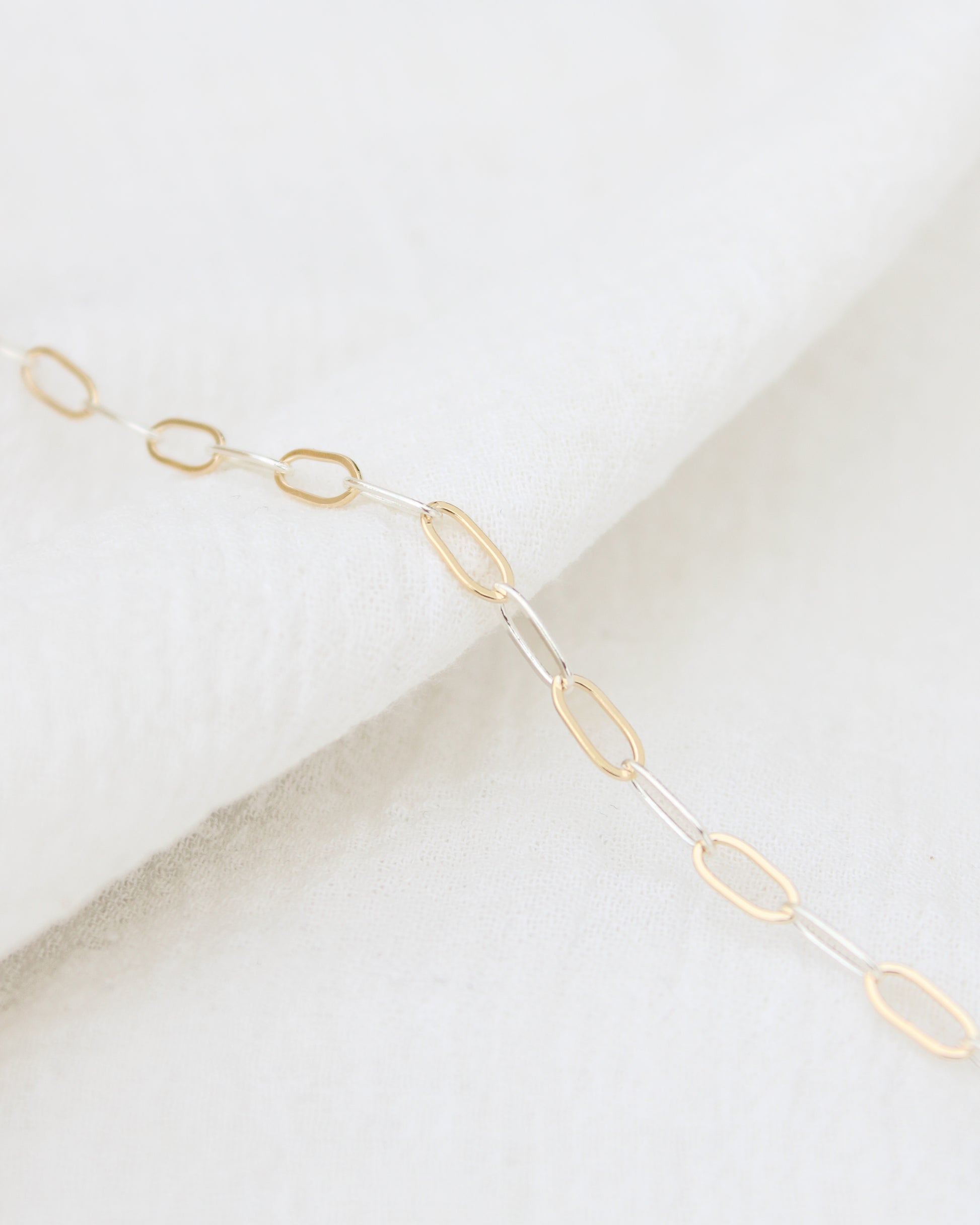 3.5mm Flat Paperclip Mixed Metal Chain, M242