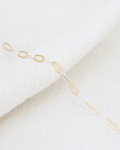3.5mm Flat Paperclip Mixed Metal Chain, M242
