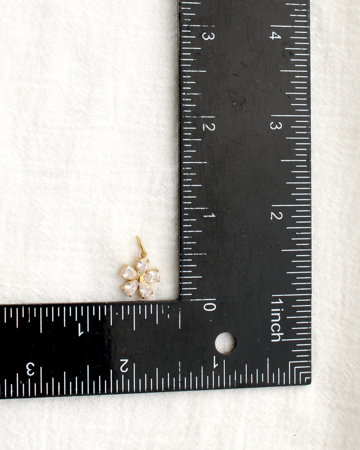 13mm Zircon Flower PVD Charm, CH471