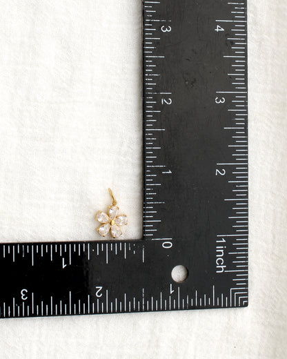 13mm Zircon Flower PVD Charm, CH471