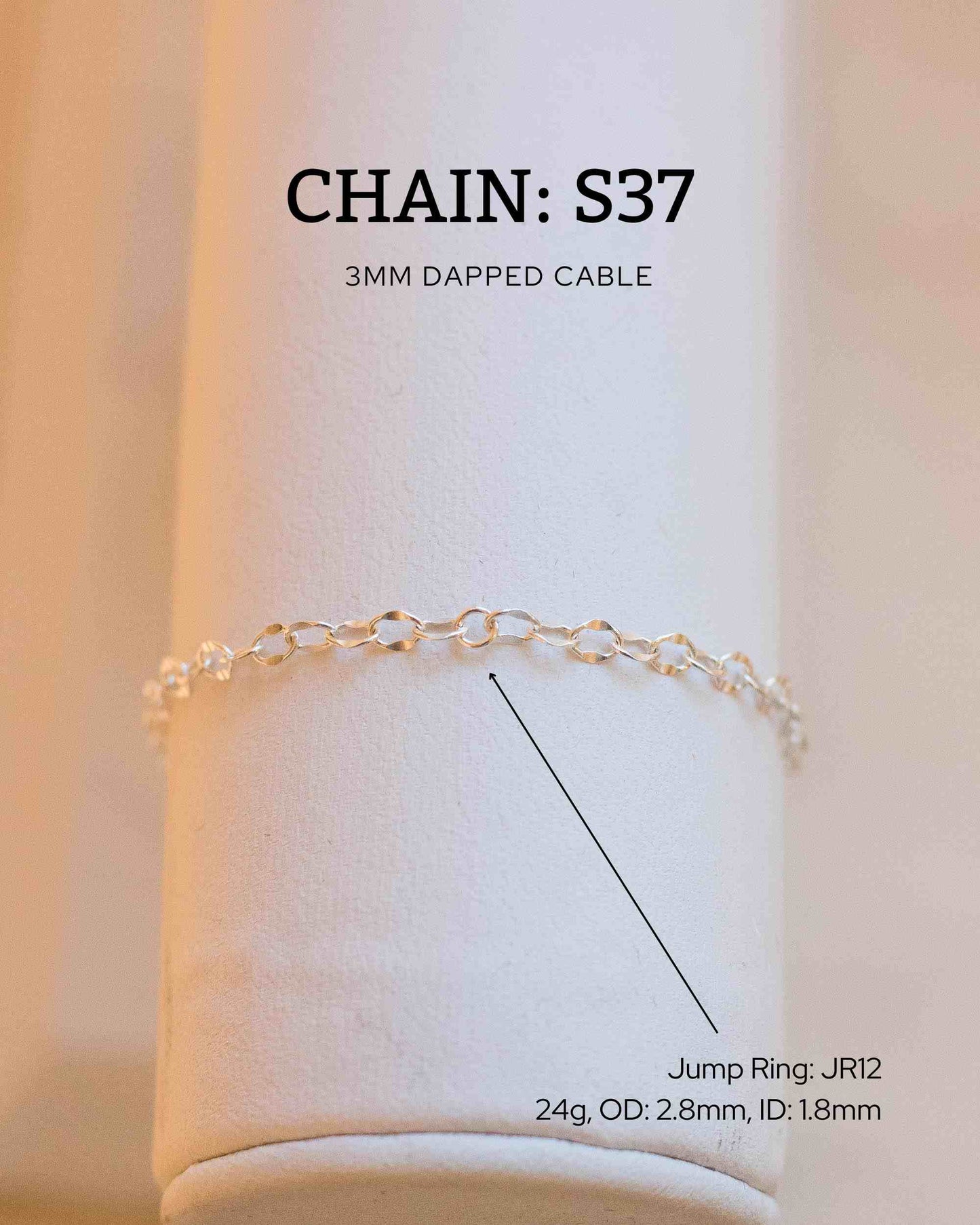 3mm Dapped Cable Chain, S37