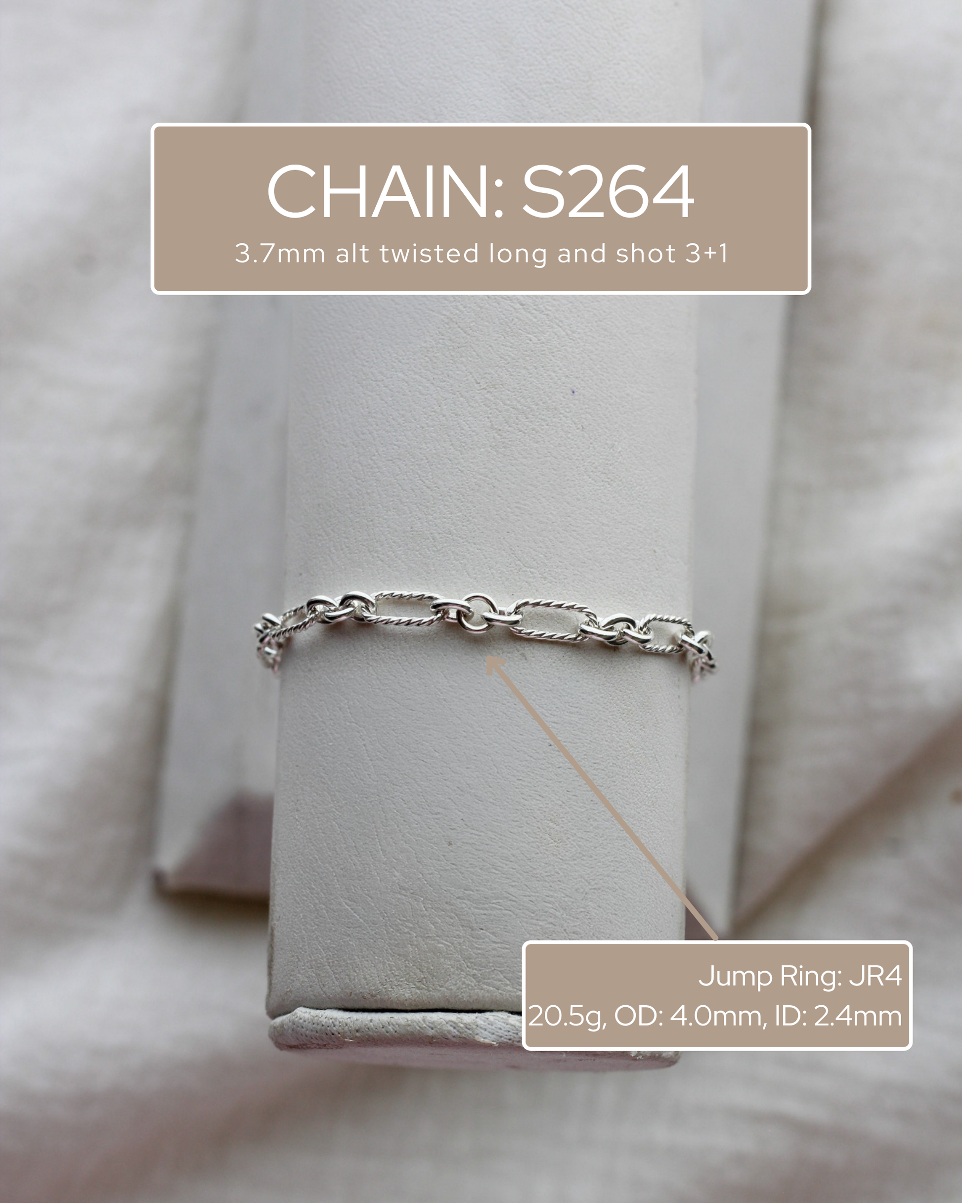 3.7mm alternate twisted long and short 3+1, S264