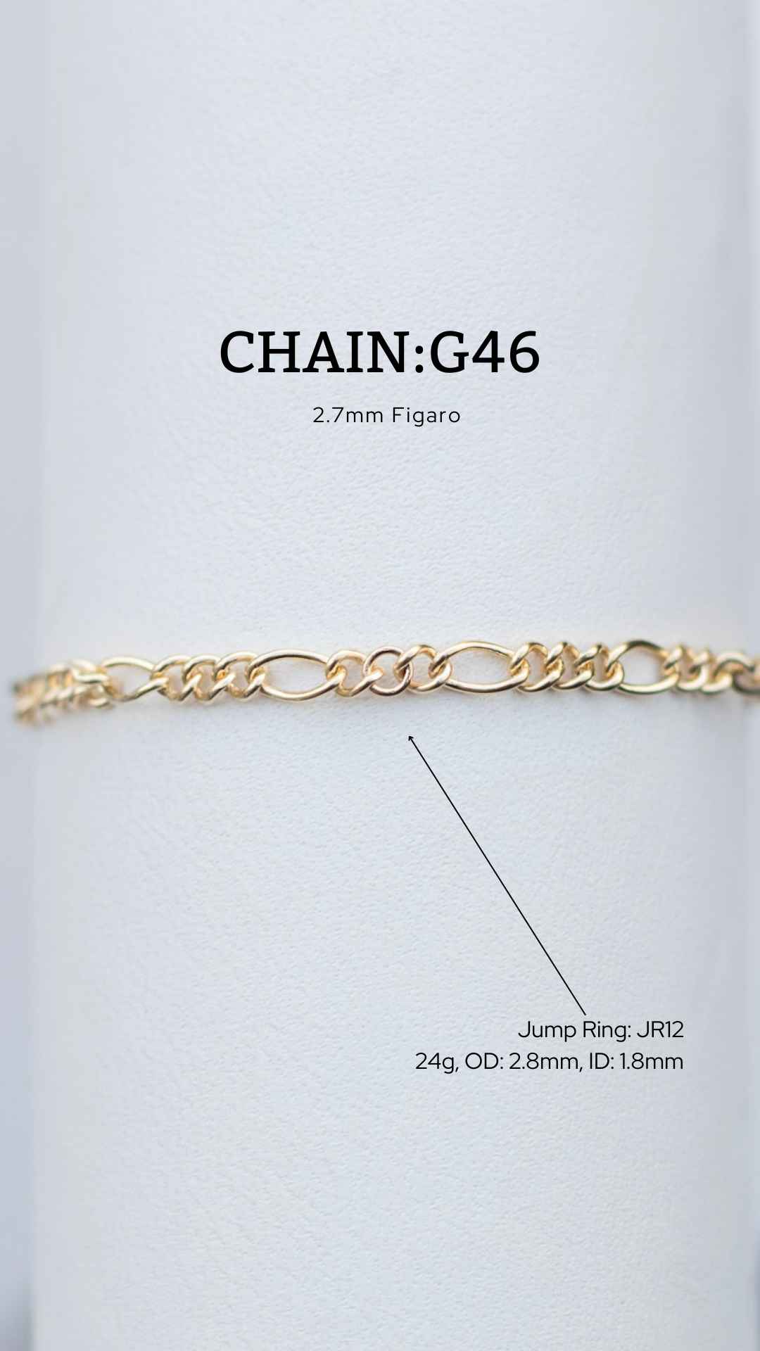2.7mm Figaro Chain, G46, S46
