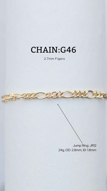 2.7mm Figaro Chain, G46, S46