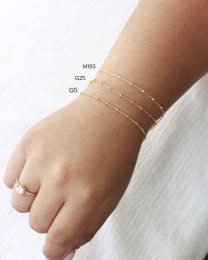 1.2mm Satellite Gold Filled Chain with 2mm Silver Beads, M193