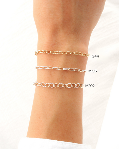 4.5mm Alternate Twisted Mixed Metal Cable Chain, M202