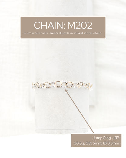 4.5mm Alternate Twisted Mixed Metal Cable Chain, M202