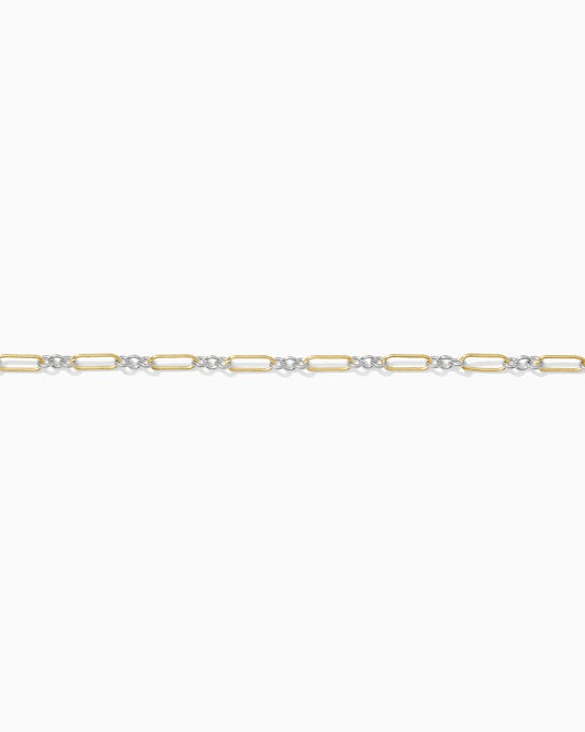 2.3mm Long and Short Mixed Metal Chain 1+3, M214