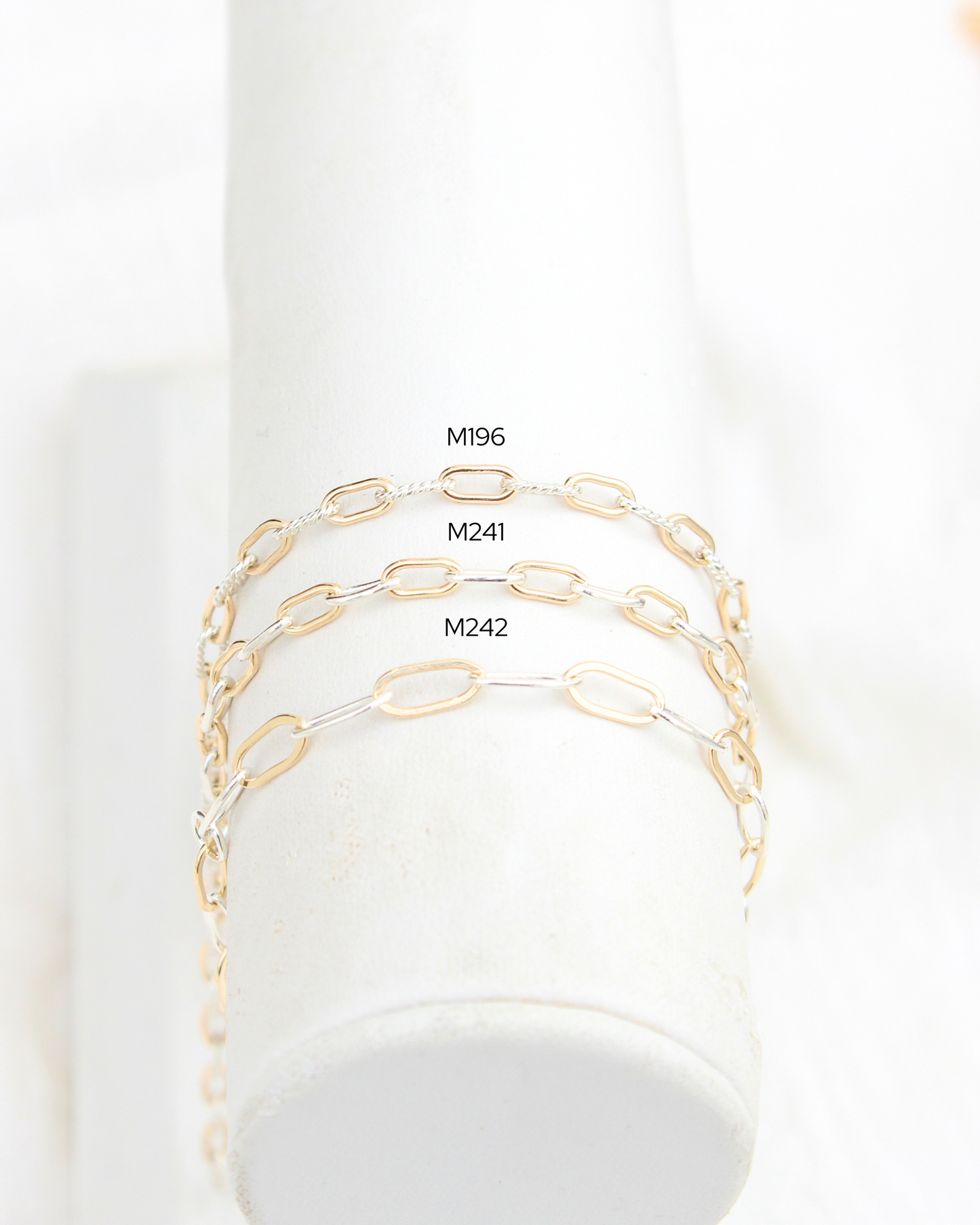3.5mm Flat Paperclip Mixed Metal Chain, M242