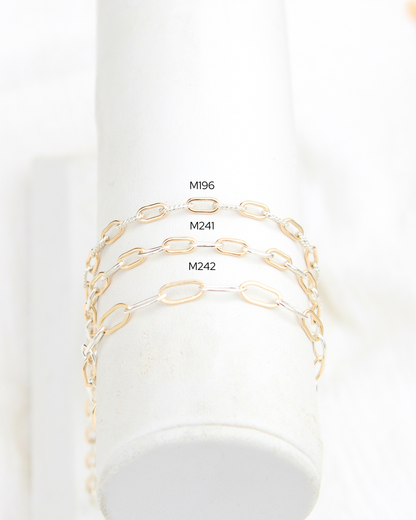 3.5mm Flat Paperclip Mixed Metal Chain, M242