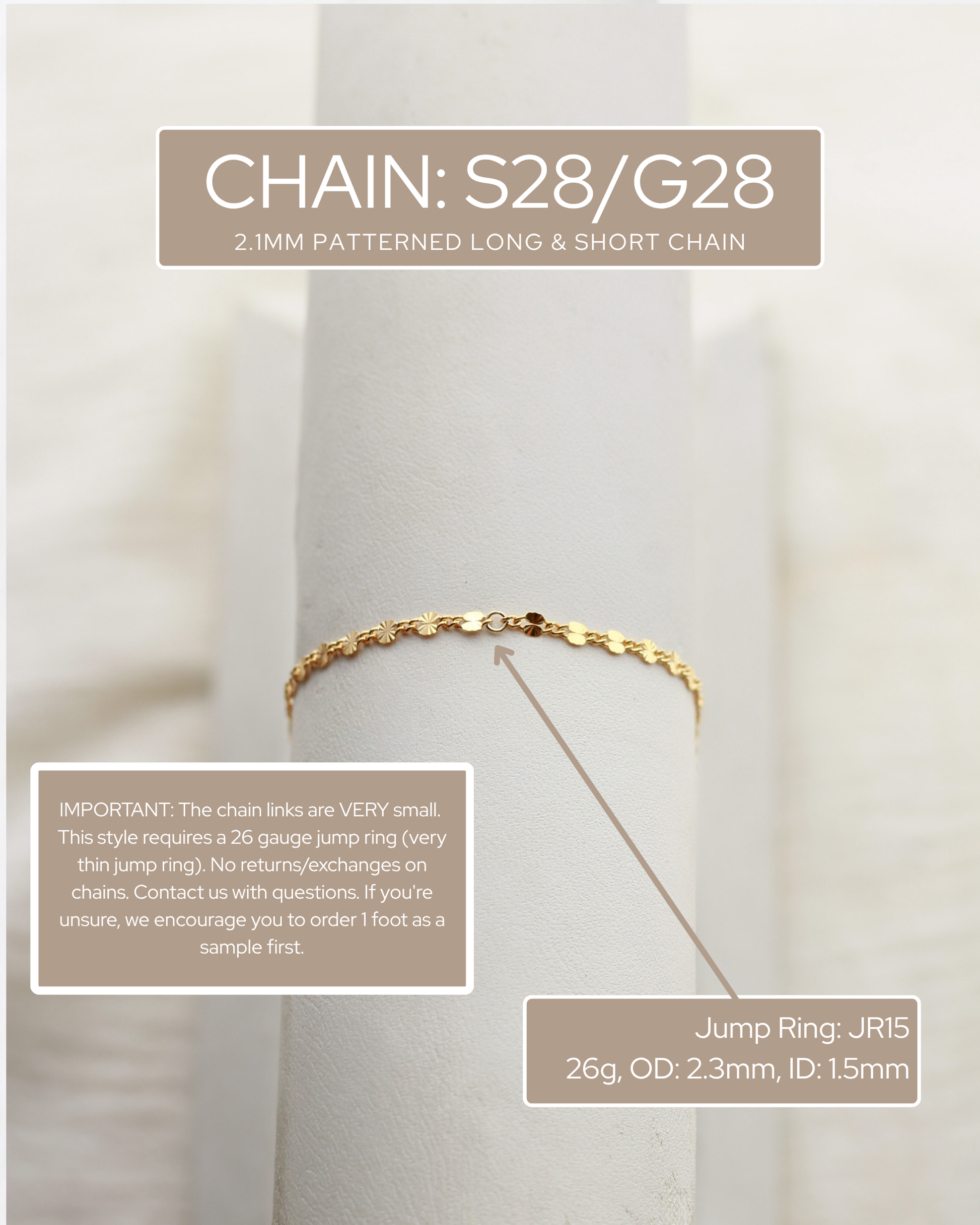 2.1mm Patterned Long & Short Chain, G28, S28