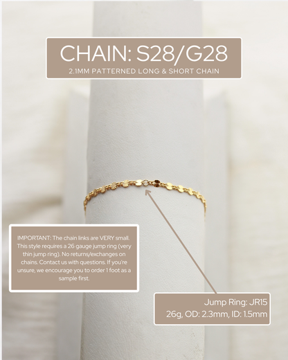 2.1mm Patterned Long & Short Chain, G28, S28
