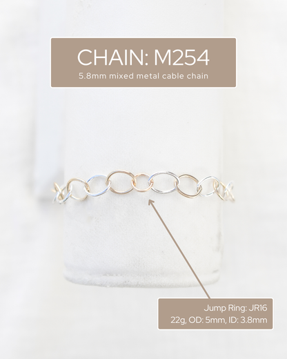5.8mm mixed metal cable chain, M254