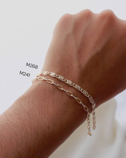 3.3mm Alternating Mixed Metal Scroll Chain, M268