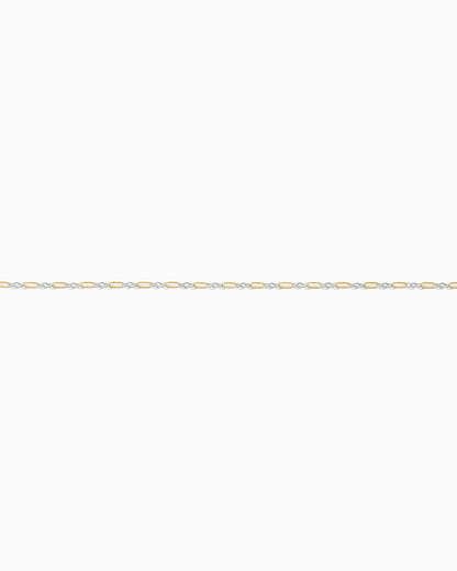 1.4mm long and short mixed metal chain 1+3,  M269
