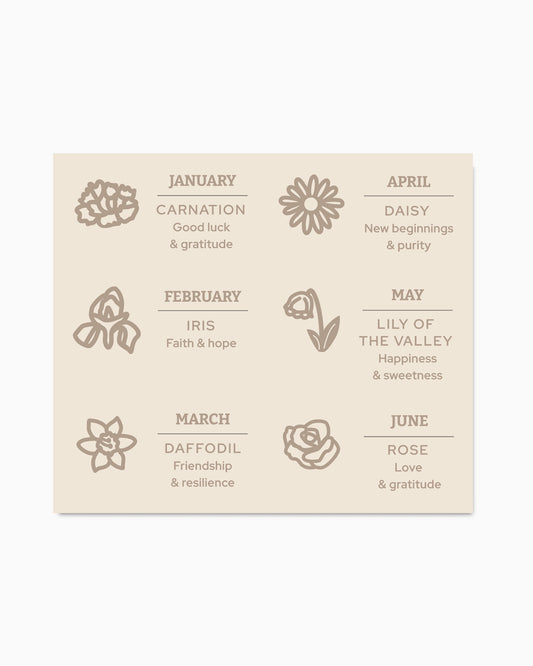 Birth flower Cards for CN403-CN414, MC04