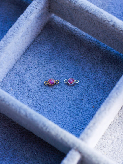 3mm Pink Opal Connector, CN264