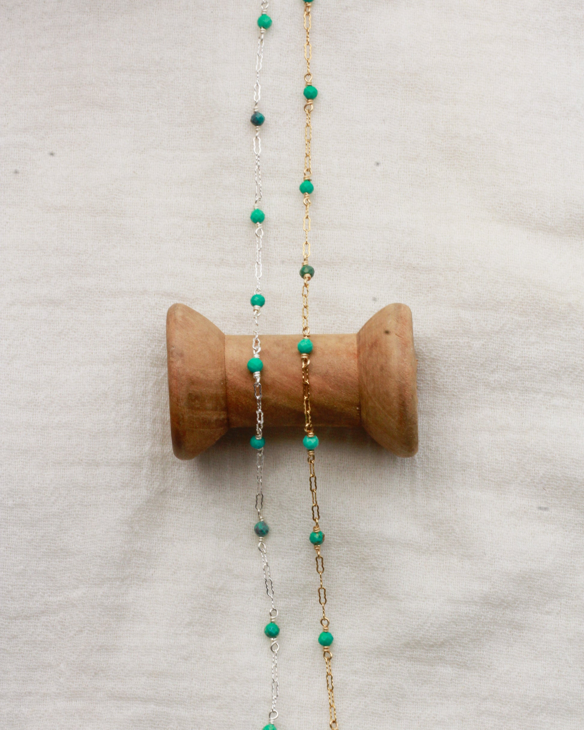 Genuine Turquoise Krinkle Chain, S76, G76