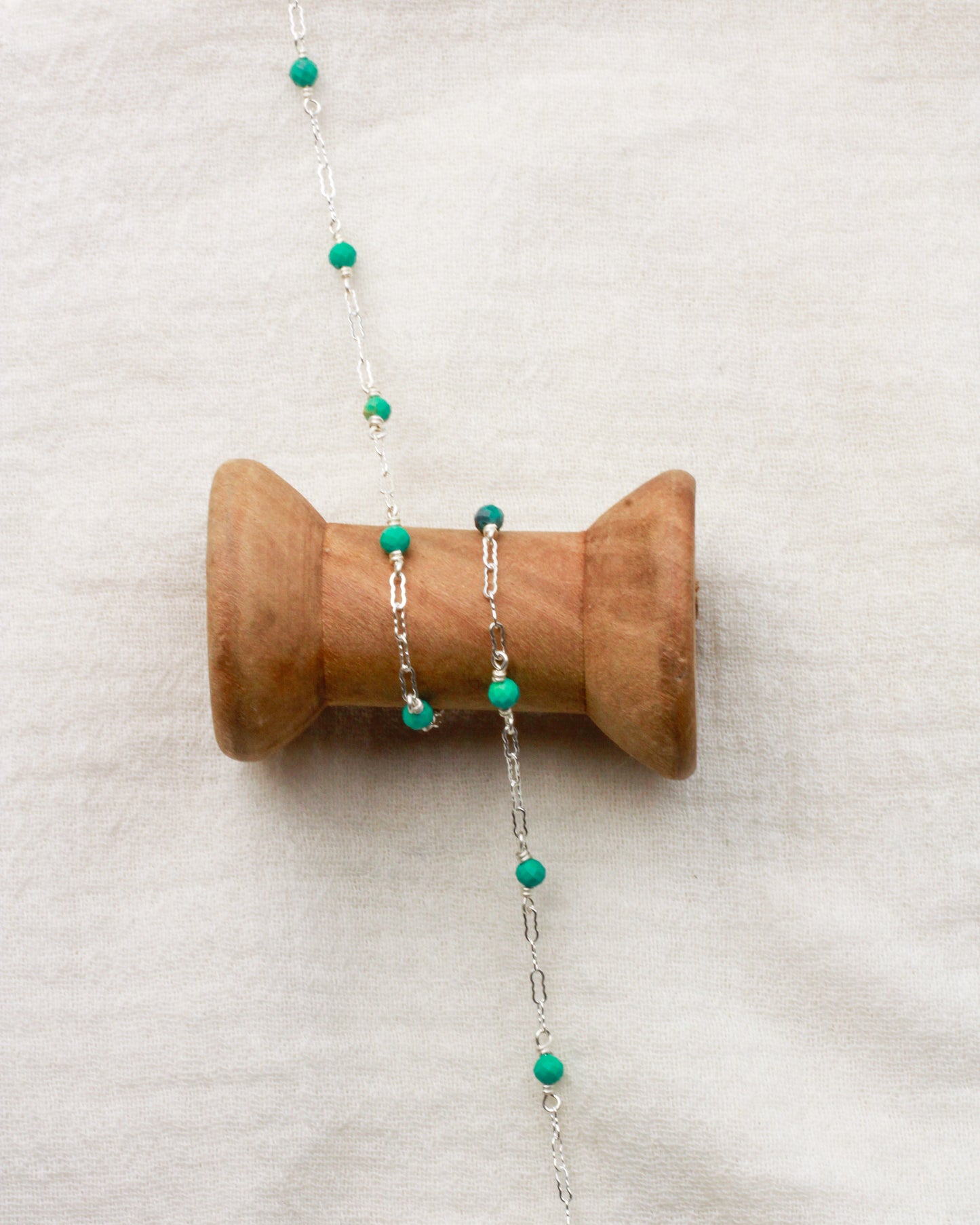 Genuine Turquoise Krinkle Chain, S76, G76