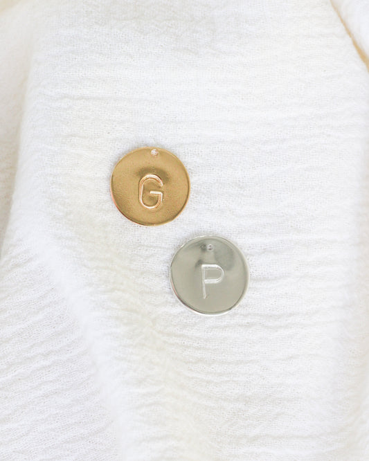 15.9mm Letter Circle Charm, CH246