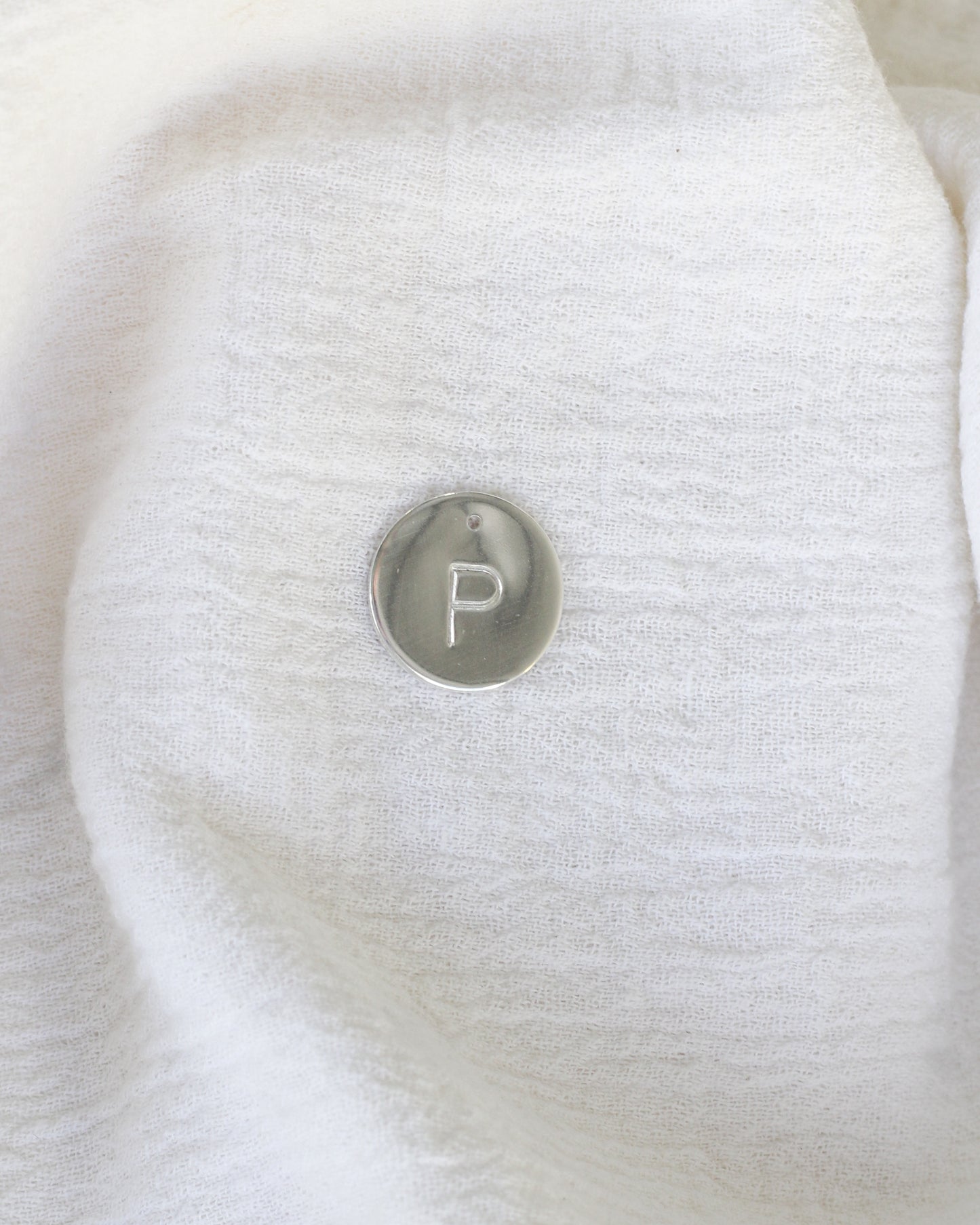 15.9mm Letter Circle Charm, CH246