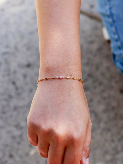 3mm Pink Opal Connector, CN264