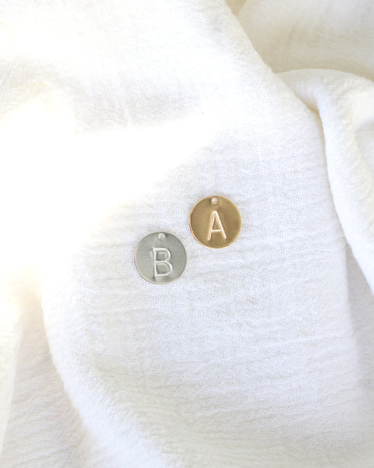 12.7mm Letter Circle Charm, CH248
