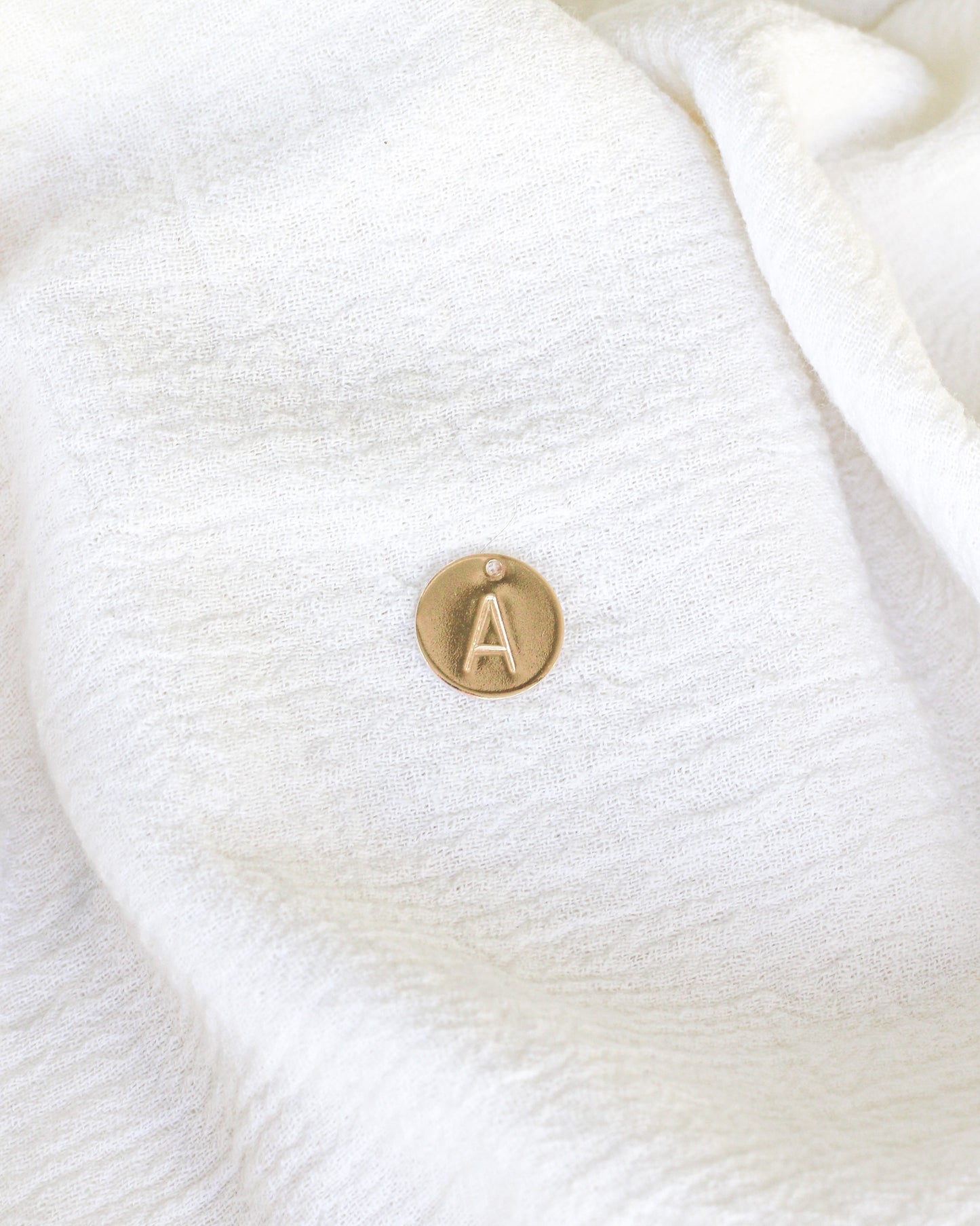 12.7mm Letter Circle Charm, CH248