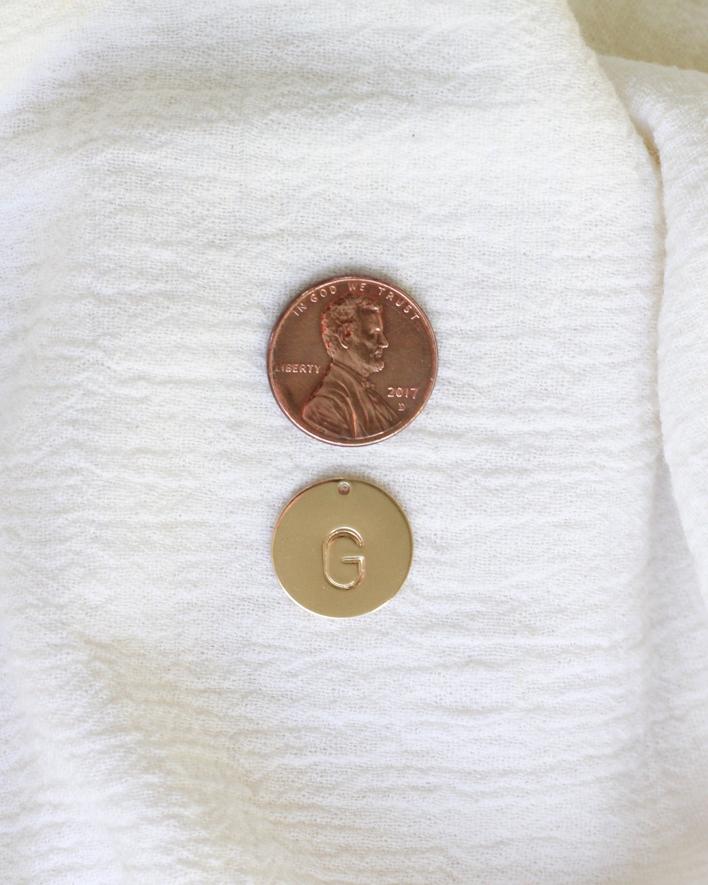 15.9mm Letter Circle Charm, CH246