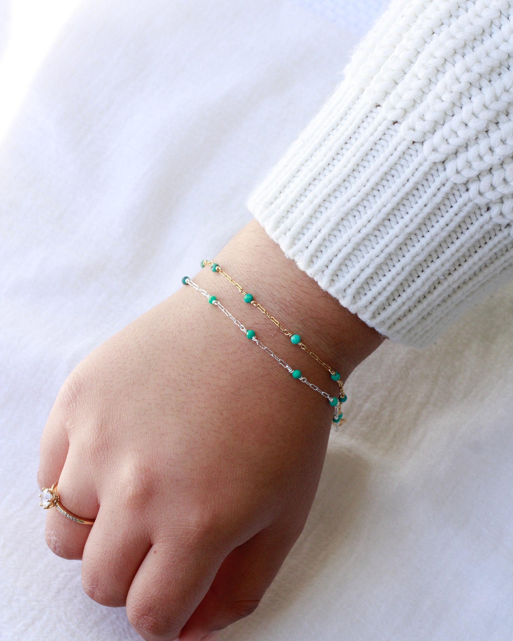 Genuine Turquoise Krinkle Chain, S76, G76