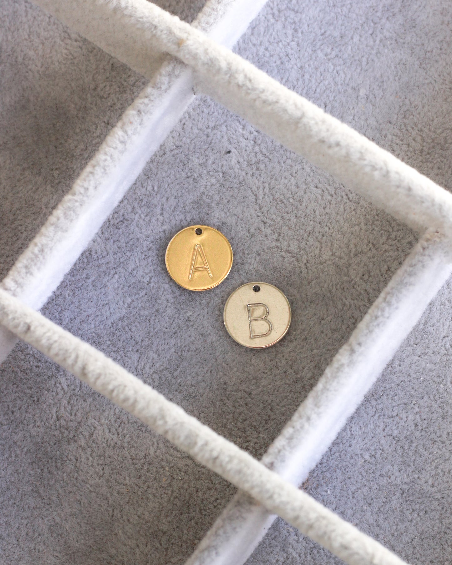 12.7mm Letter Circle Charm, CH248