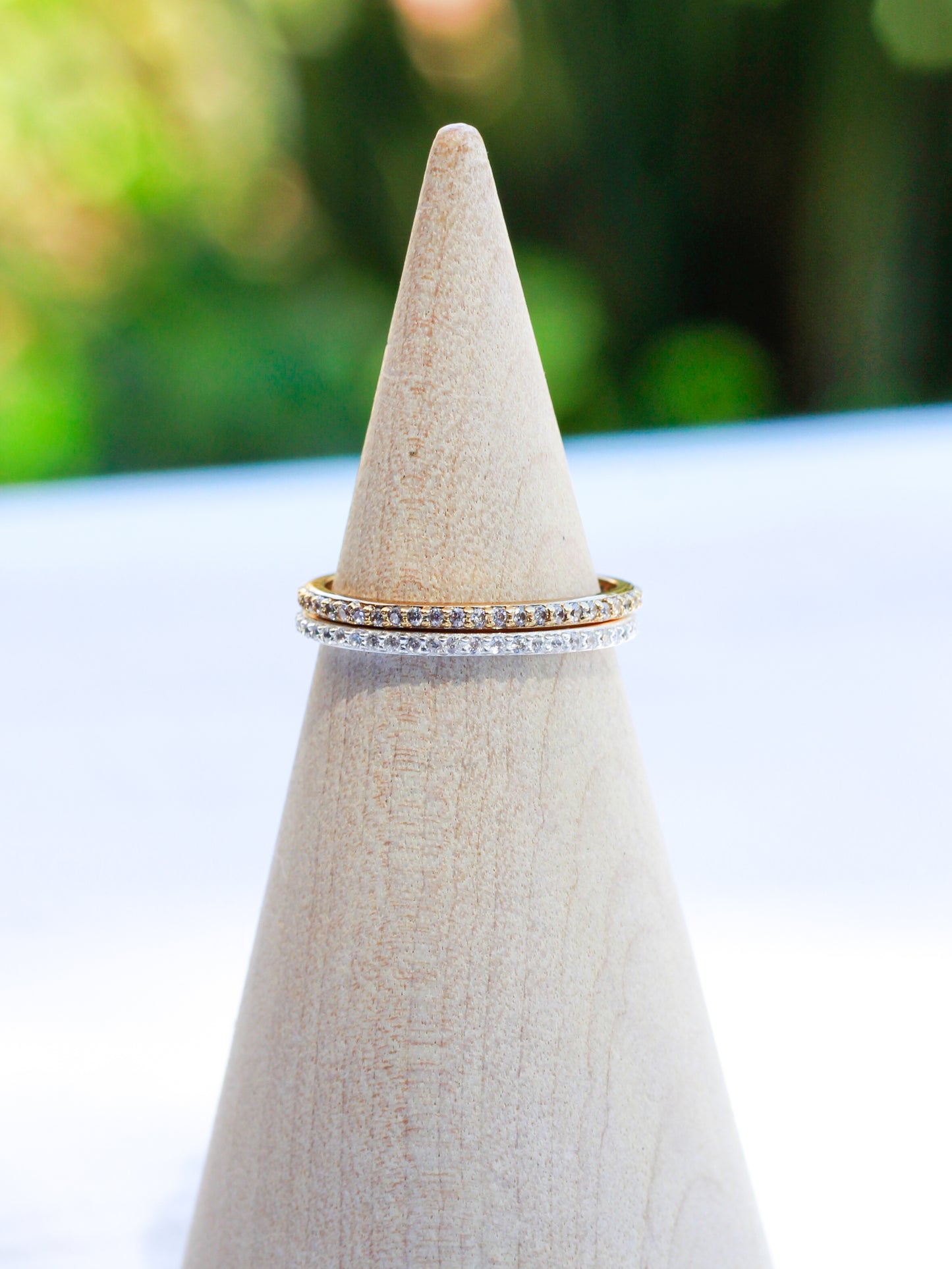 Cubic Zirconia Pave Full Band Ring, R41