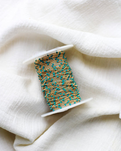 1.1mm Cable Chain with Turqoise Enamel Dot, S107, G107