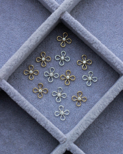 Flower with White CZ Connector, CN276