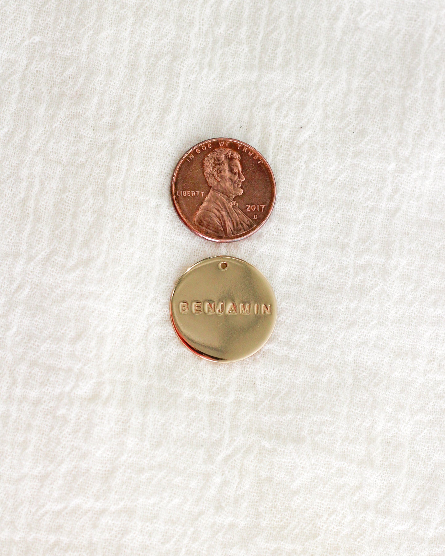 19.1mm Custom Text Circle Charm, CH195