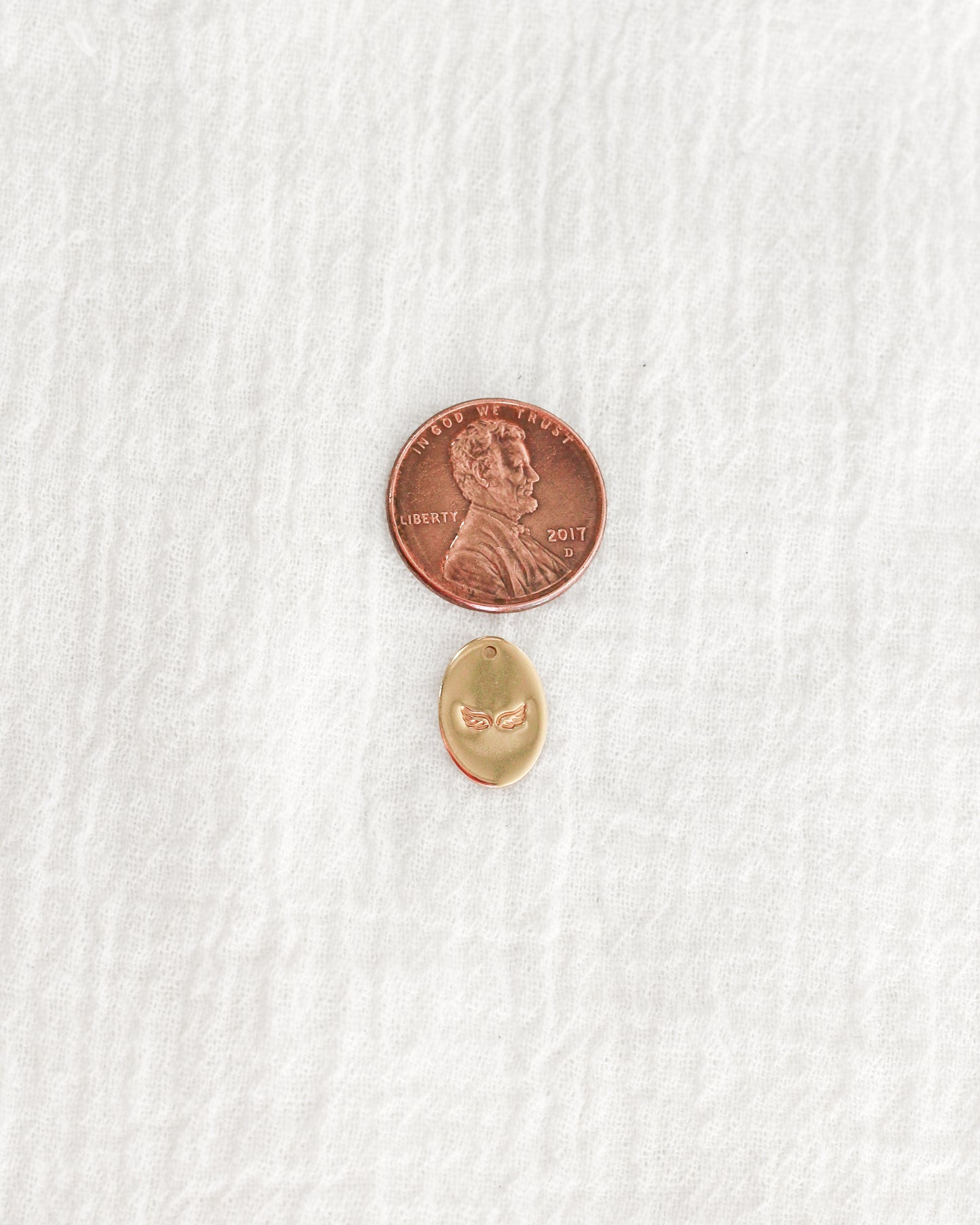 13x9mm Angel Wings Oval Charm, CH193