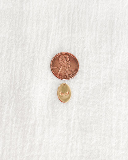13x9mm Angel Wings Oval Charm, CH193